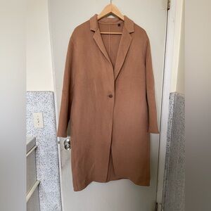 UNIQLO long coat in tan/beige